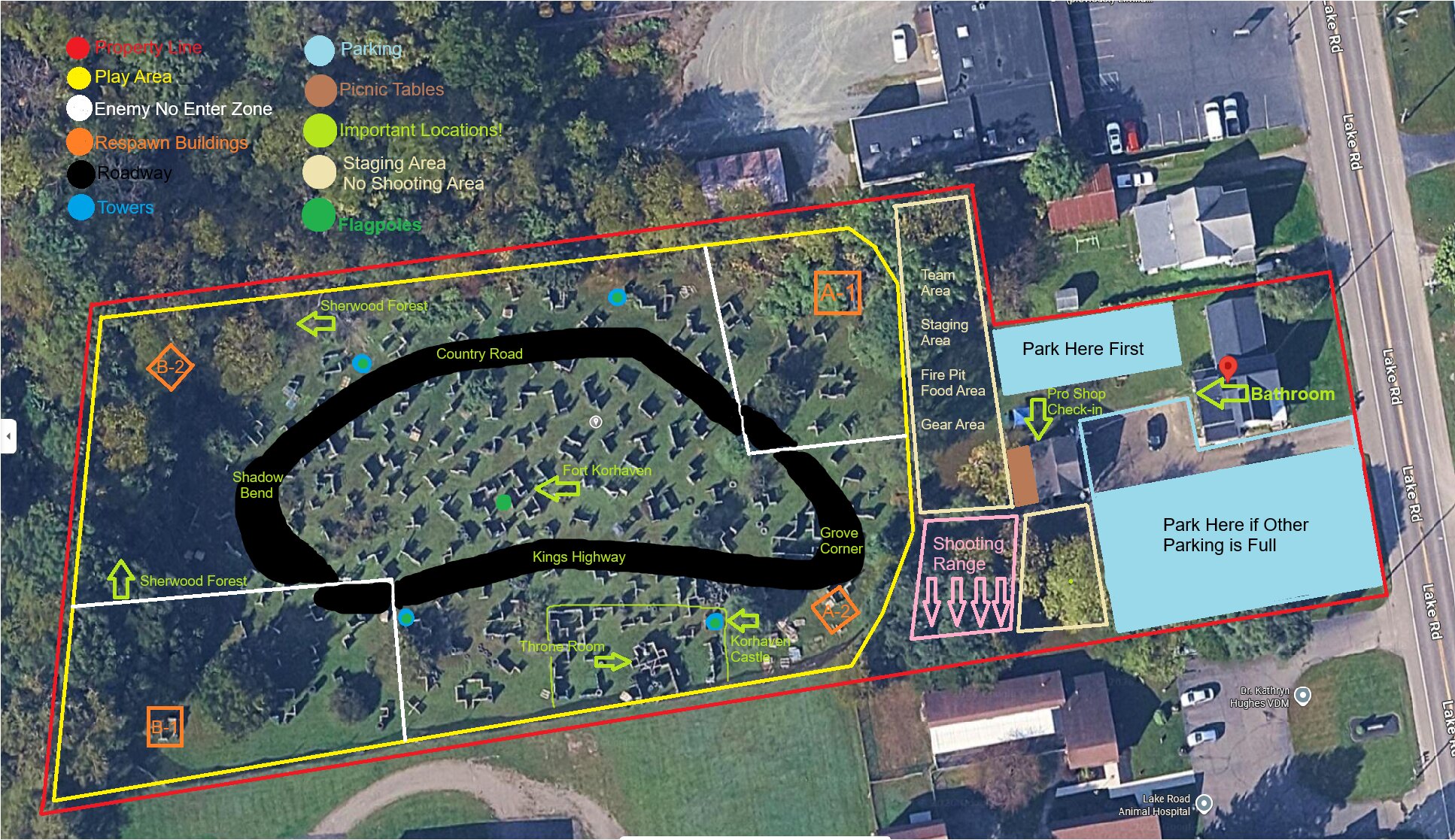 Satellite map of the Korhaven course